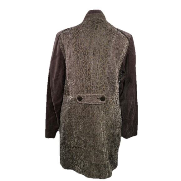 CHICO'S XL Coat Brown Patchwork Art To Wear Boho Velvet Whimsigoth Victorian - Picture 2 of 6